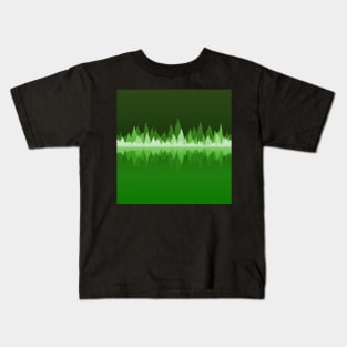 Green Audio Wave Mountains Kids T-Shirt